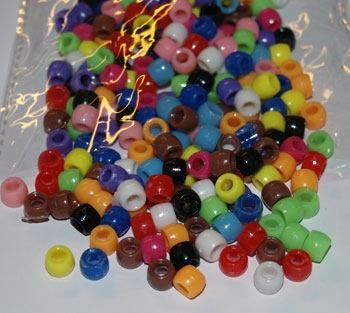 Plast perler Pony 6x8mm ass. farver 50g